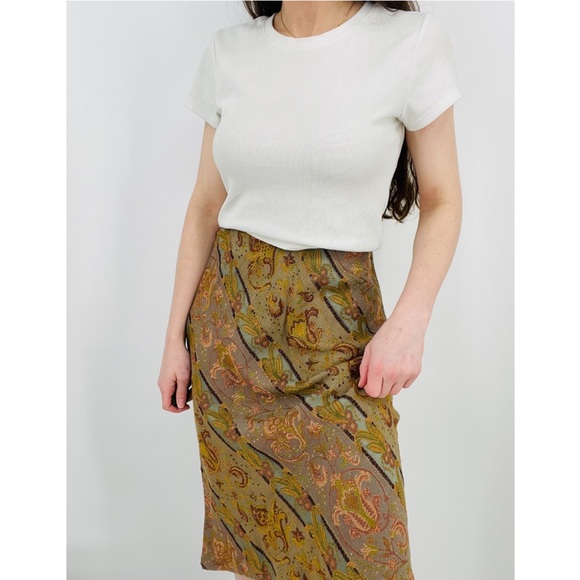 boho victorian tapestry gardencore midi skirt size s - Picture 1 of 10